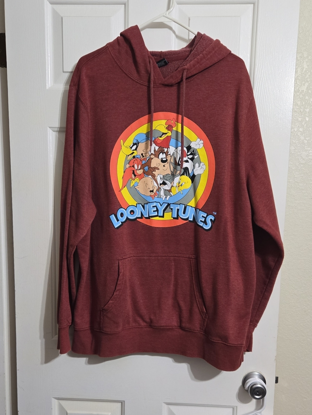 Warner Bros. Looney Tunes Maroon Crewneck Hoodie